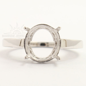 SEMI-MOUNT 11x11 mm Round Shaped 925 Solid STERLING SILVER JEWELLERY <b>Wedding</b> <b>Cheap</b> DESIGNER <b>RING</b> PRONG SETTING - Product Image 1