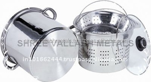 หม้ออเนกประสงค์สแตนเลส ฝาปิดแบบมีฝาครอบ ใช้ได้กับเตาแก๊สและเตาแม่เหล็กไฟฟ้า เป็นมิตรกับสิ่งแวดล้อม หม้อนึ่ง 3 ชั้น ปรับความจุได้ ผลิตในอินเดีย - Product Image 5