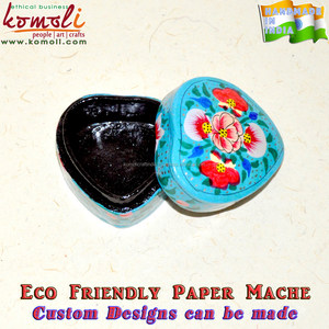 Écologique turquoise en forme de coeur en gros souvenir boîte à bijoux Inde - Product Image 3