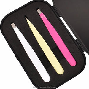 Pince à épiler 4 pièces à pointe inclinée et fine, idéale pour les poils incarnés, les éclats et les points noirs du visage - Product Image 2