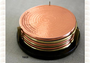 Juego de 4 posavasos de cobre martillado de cobre puro y hecho a mano 100% - Product Image 2