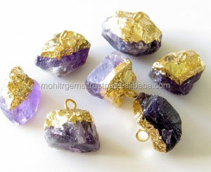 ตัวเชื่อมต่อแบบห่วงสองด้าน ชุบทอง 22 กะรัต ปราศจากนิกเกิล สำหรับงานเครื่องประดับหินอะมีทิสต์ดิบ และอุปกรณ์ประกอบ - Product Image 2