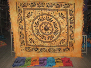 Haute vente complexe marron Ombre Floral Mandala Design Queen Size couvre-lit indien tapisserie tissée à séchage rapide pour l'utilisation de l'hôtel Spa - Product Image 6