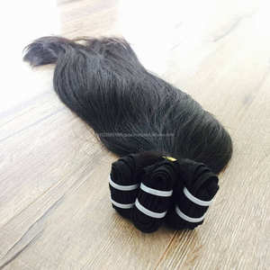 Extensiones de Cabello Humano Virgen Brasileño Remy Hamson, 100 g, 100 % Sin Procesar, Trama Doble a Máquina, Estilo Ondulado Natural - Product Image 1