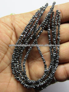 Chaîne de perles de diamant noir brut non taillé à vendre - Product Image 3