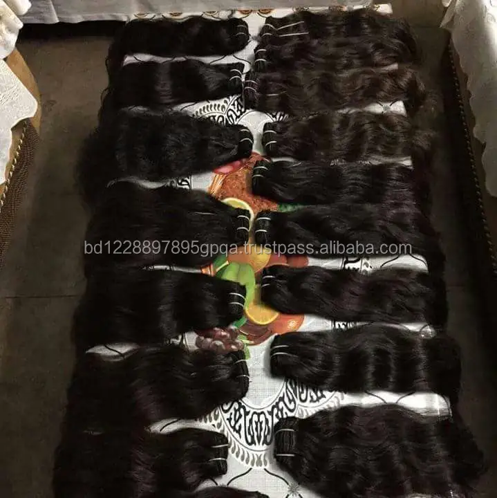 Venta al por mayor 100% sin procesar virgen Remy Temple cabello humano tejido natural crudo indio promoción A grado brasileño virgen