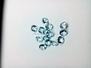 Pierre précieuse en verre ronde de topaze bleue de ciel synthétique pour la fabrication de bijoux attrayants - Product Image 3