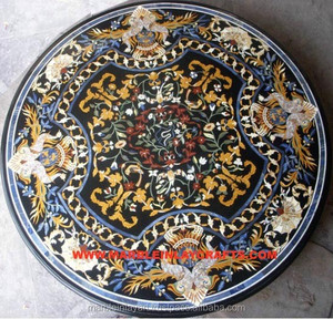 Round Black Marble <b>Table</b> <b>Top</b> - Product Image 1