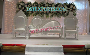 เอเชียจัดงานแต่งงาน Mehandi เวทีเฟอร์นิเจอร์เงินแกะสลักเฟอร์นิเจอร์จัดงานแต่งงานสไตล์อิตาลีรักที่นั่งเพื่อขาย - Product Image 6