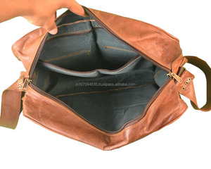 Bolsos de mensajero de cuero genuino hechos a mano con bolsillo cuadrado elegante frontal para uso tabletas, funda para portátil, libros, mochilas universitarias y escolares - Product Image 6