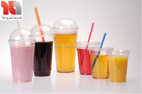 Gobelets à café en plastique transparent de haute qualité à paroi simple en PET 8oz 12oz 16oz avec couvercle