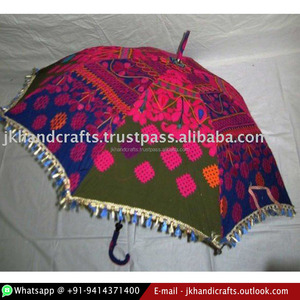 ร่มผ้าฝ้ายดีไซน์เนอร์ทำมือจากอินเดียขายส่ง - Product Image 2