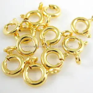 Cierres de anillo de resorte chapados en oro
