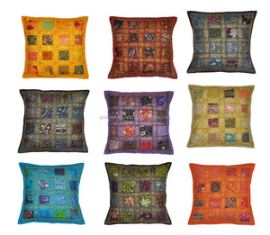 Handmade Embroidery Work <b>Cushion</b> <b>Cover</b> Multi Patchwork <b>Sofa</b> <b>Cushion</b> <b>Cover</b> - Product Image 3