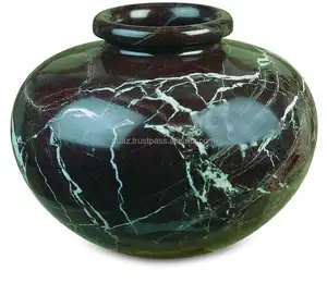 Vase en marbre Onyx bleu clair, petit Vase rond en marbre noir, Vase décoratif en Onyx et en pierre pour cadeaux