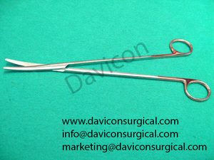 Tijeras de acero inoxidable Metzenbaum Mandela, curvadas, 11 ", TC - Product Image 5