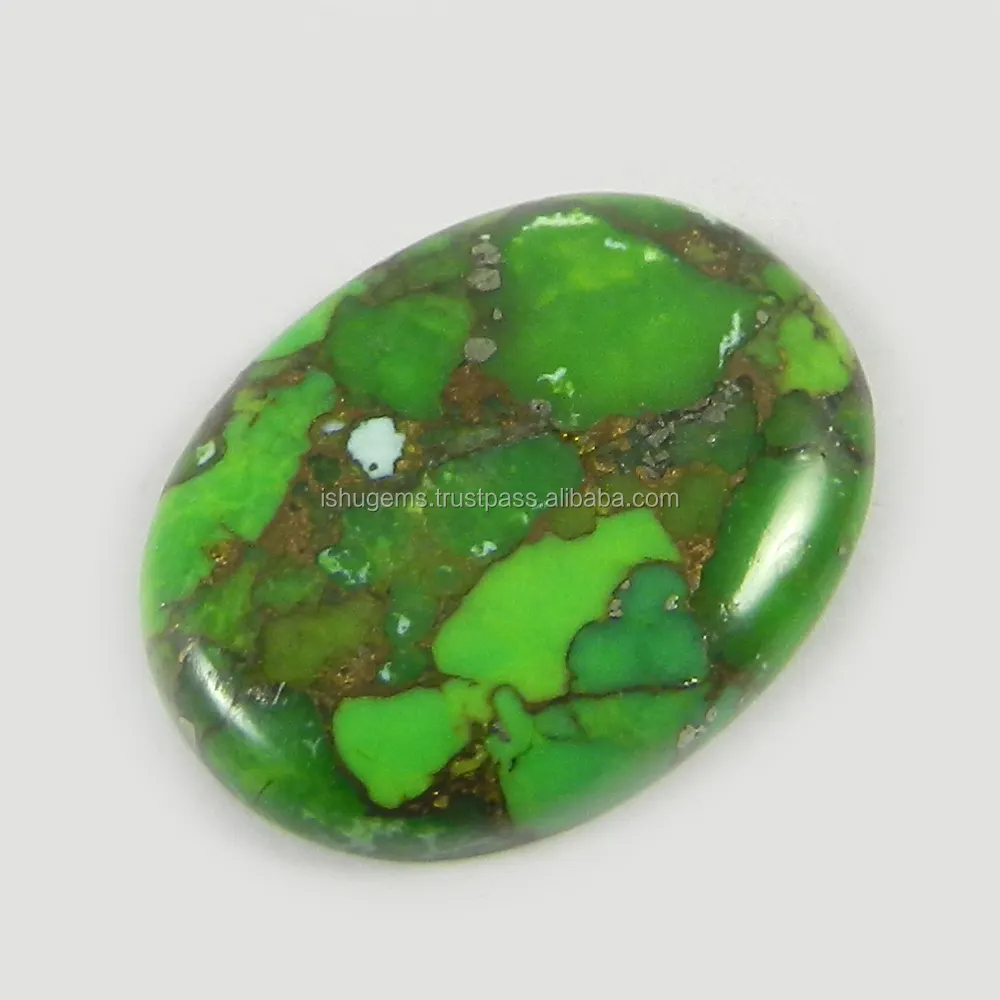 Cab oval de cobre natural verde turquesa 21x27mm, pedra preciosa para jóias ig0977