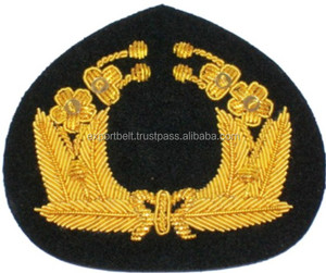 Écusson en tissu 3D avec fil de bullion, logo personnalisé OEM, design personnalisé, broderie à la main, crâne en bullion argenté - Product Image 5