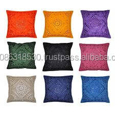 Federa da lavoro con specchio ricamato indiano Vintage federa da 16 \ "in cotone rosso copricuscino da divano stampato etnico decorazioni per la casa animali in PVC - Product Image 3