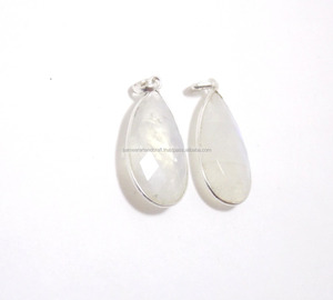 Natural White Rainbow <b>Moonstone</b> 12X16 mm Pear Jewelry <b>Pendant</b> - Product Image 4