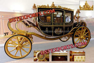 Carruaje de boda de doble caballo, cubierta negra, para bodas, Románticas - Product Image 6