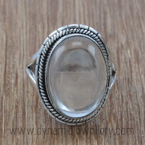 แหวนหินคริสตัลสีเงินสเตอร์ลิง925สำหรับผู้หญิงแหวนพลอยคริสตัลสีเงินดูน่าตื่นตาตื่นใจแหวนเงินคริสตัล - Product Image 1