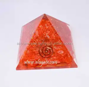 Red Onyx orgone kim tự tháp bán buôn pha lê hàng thủ công Quà Tặng Reiki inspirational phong thủy Thiền EMF nhựa bảo vệ kim tự tháp