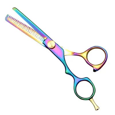 Premium Barber Scissors Rainbow Color With Adjustable Screw & Hook Stainless Steel Barber Scissors Tools