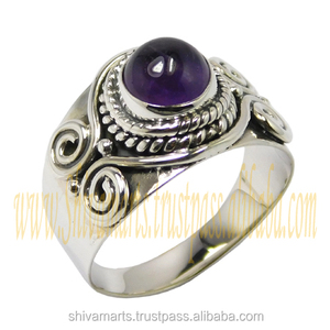 Dernière conception bague améthyste violette prix de gros 925 argent éternité bague vermeil femmes fournisseur de bijoux de mode - Product Image 2