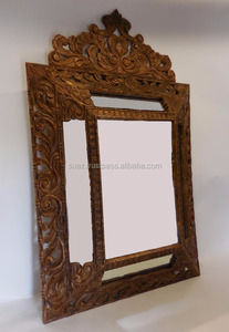 Cadres de miroir en bois, cadres en bois massif lourds, cadre de miroir en bois sculpté sur mesure, cadres de miroir en bois sculpté - Product Image 5