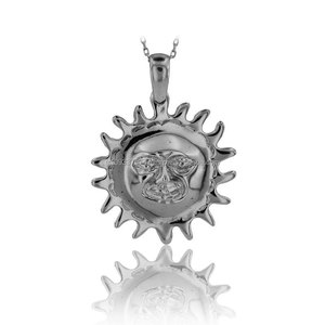 สร้อยคอพร้อมจี้รูปพระอาทิตย์สีทองสีเหลืองทึบ14K ของขวัญสำหรับงานแต่งงานงานหมั้นสร้อยคอสไตล์โซ่สำหรับวันครบรอบของขวัญ - Product Image 3