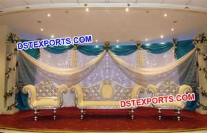 Scène de mariage royale musulmane, scène de mariage au look traditionnel, scène de mariage de type hindou en fibre, décoration d'événements en Caroline du Nord - Product Image 3