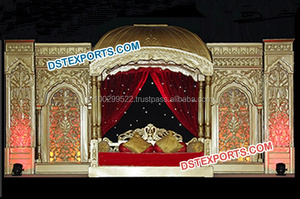 Bollywood Wedding Stage <b>Set</b> Wedding Stage <b>Decoration</b> Fiber Pillar Wedding Stages - Product Image 3
