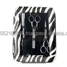 Nouveau cuir PU. Kits de pochette imprimés en coton personnalisés sacs logo gratuit étui de ciseaux à cheveux imprimé zèbre noir blanc. - Product Image 6