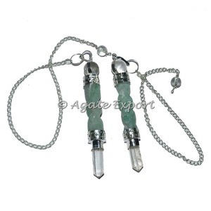 Espiral de Aventurina verde 3 péndulos: péndulo de piedras preciosas disponible en línea péndulo de cristal curativo facetado - Product Image 2