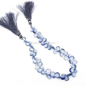 Ishu พลอย9นิ้วลูกปัดอัญมณีสีเทา8x6มม. โมเดลลูกแพร์ briolette iolite IG4995หลวมสำหรับการทำเครื่องประดับ - Product Image 3