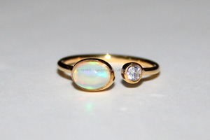 Hot Design 925 Sterling Silver 18K Gold Plated Natural Ethiopian Opal Gemstone Ring Custom Jewelry for Women Gift for Her
