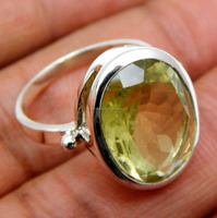 Bagues ou alliances classiques en quartz citrine, argent sterling 925 de haute qualité pour femmes