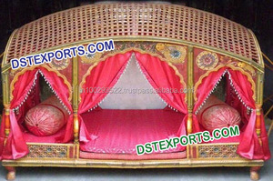 Doli — paon de mariée, blanc, noir, en bois sculpté, Doli cygne, couleur or, palkis, nouveauté - Product Image 5