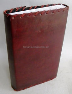 Cuaderno de cuero de tapa dura con cierre de hebilla de cinturón cosido lateral con broca en relieve Vintage hecho a mano al por mayor-Regalo - Product Image 2