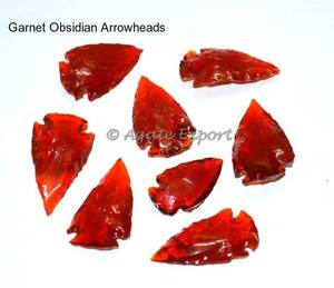 งานฝีมือหินกึ่งมีค่าโกเมนหินออบซิเดียนธรรมชาติหินลูกศรธรรมชาติ - Product Image 2