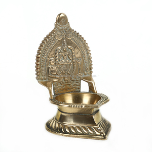 Deepak-lámpara de aceite hecha a mano de diosa de latón dorado, artículo de Puja, Diwali, decoración del hogar, BOL-89, venta al por mayor - Product Image 1