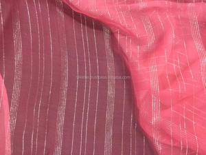 Écharpe en mousseline de soie à rayures en lurex carré uni doux et élégant pour adultes pour la saison d'automne - Product Image 5