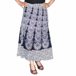Длинная Цыганская юбка, этническая хиппи с принтом, индийские юбки хиппи, цыганская мандала, хлопковая юбка с запахом, платье