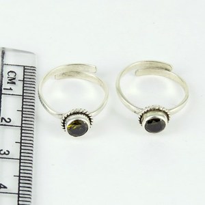 Amazing Shri Ashapura Jewels Brown CZ 925 Sterling <b>Silver</b> Bezel Setting Bohemia <b>Toe</b> <b>Rings</b> All World Shipping Fresh <b>Silver</b> - Product Image 6