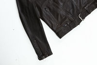 Veste en cuir de mouton véritable unisexe pour adultes, finition estivale, écologique, imperméable, respirante, en fourrure de mouton, lavée aux plantes