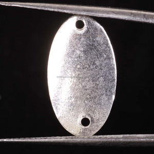 Calidad importada precio al por mayor placa plana forma ovalada 18x10MM Simple pura Plata de Ley 925 cuentas sueltas para decoración de joyería - Product Image 2