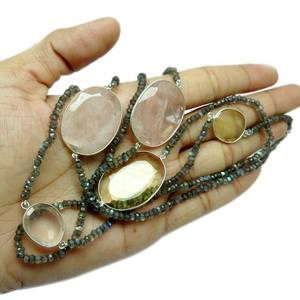 Collar de plata de ley 925 con varias piedras, joyería de plata - Product Image 2