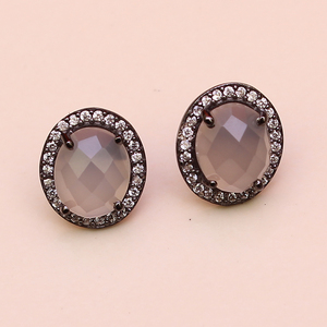 Ray-pendientes de halcedonia para mujer, aretes de moda de diseño exclusivo, 925 - Product Image 1