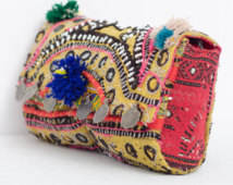 Pochette Banjara Vintage Indian Hippie Tribal Motif ethnique rare Doublure en coton Sacs à main Broderie Arc pour Designer Fait à la main - Product Image 3